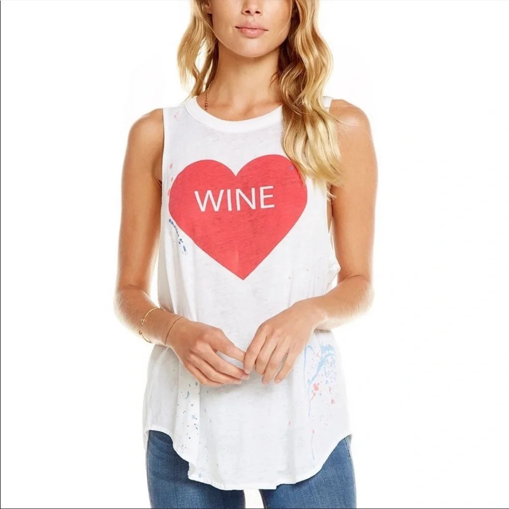 Chaser Heart Wine splatter paint tank